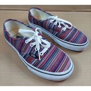 Vans Guate Weave Multi Striped Canvas Skateboarding Shoes Mens 7.5 Womens 9